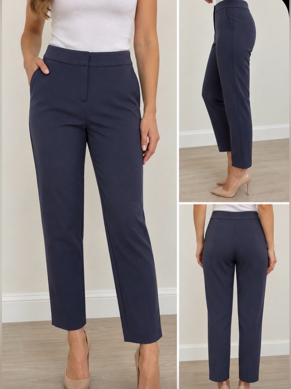 St. John’s Women’s Classic Navy Straight Leg Dress Pants Work US 4 business chic